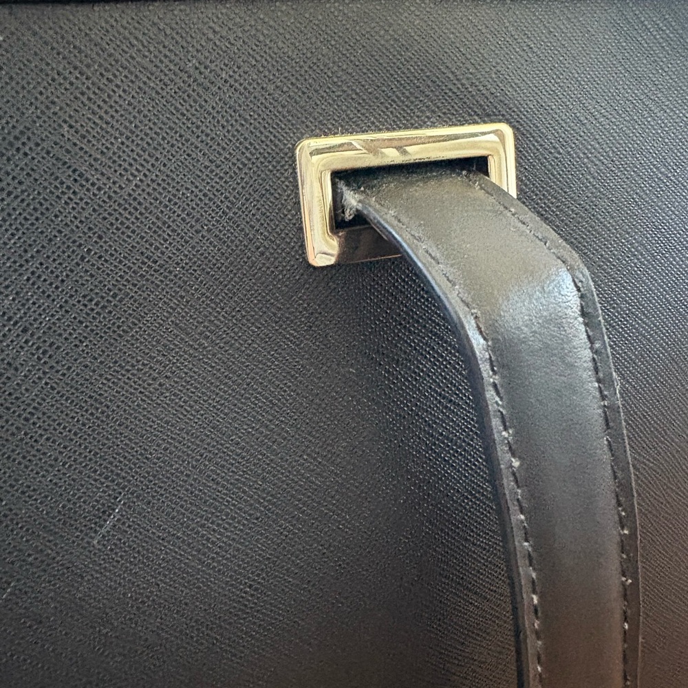 Lo & Sons 13" Seville Black Leather Laptop Tote (+soft travel shell) - Picture 9 of 11